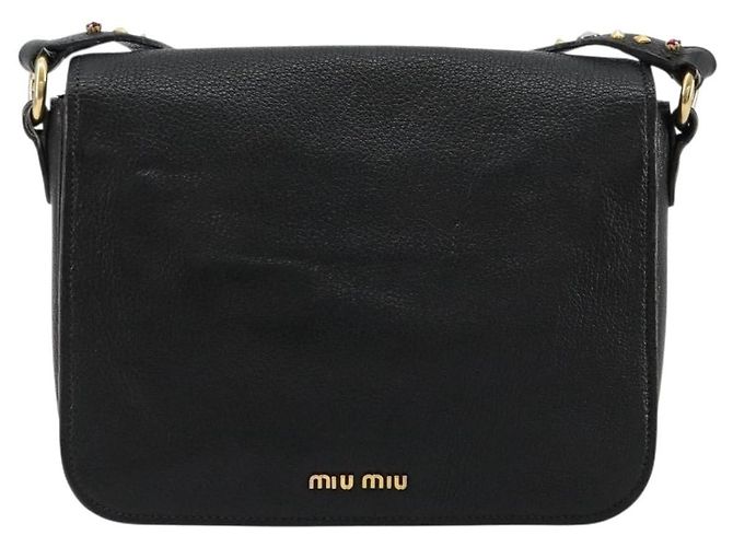 Miu Miu Shoulder Bag Leather Black Gold - vista 3