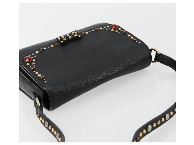 Miu Miu Shoulder Bag Leather Black Gold - vista 6