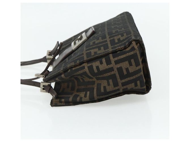 FENDI Zucca Canvas Mamma Baguette Tote Bag Black Brown - vista 4