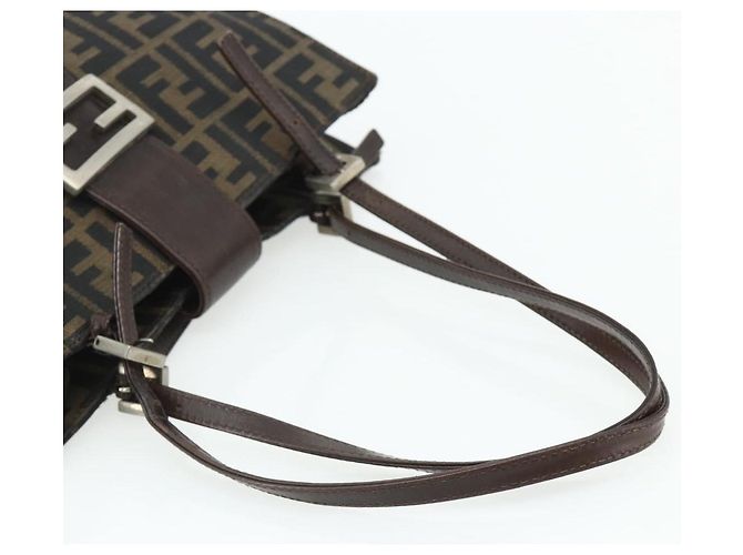 FENDI Zucca Canvas Mamma Baguette Tote Bag Black Brown - vista 7