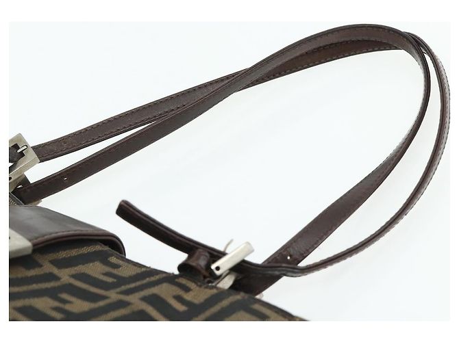 FENDI Zucca Canvas Mamma Baguette Tote Bag Black Brown - vista 8