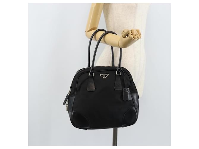 PRADA Hand Bag Nylon Black Silver - vista 25