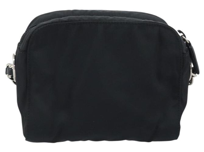 PRADA Schultertasche mit Kette Nylon Schwarz Gold - Ansicht 2