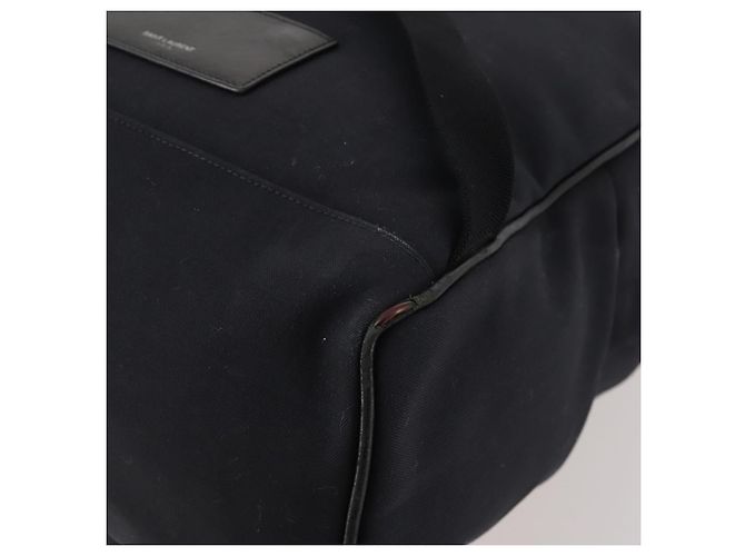 SAINT LAURENT Backpack Canvas Black Silver - vista 14