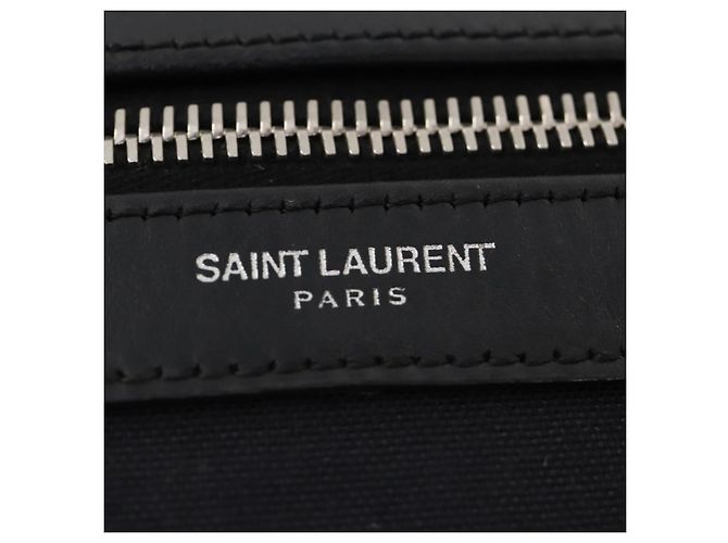 SAINT LAURENT Backpack Canvas Black Silver - vista 19