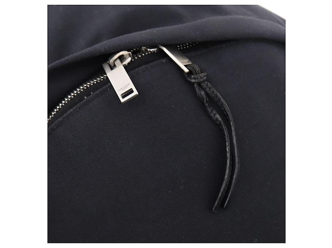 SAINT LAURENT Backpack Canvas Black Silver - vista 22