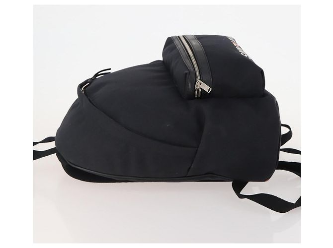 SAINT LAURENT Backpack Canvas Black Silver - vista 5
