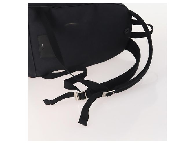 SAINT LAURENT Backpack Canvas Black Silver - vista 9