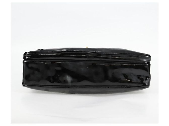 CHANEL Chain Tote Bag Patent leather Black Gold CC - vista 10