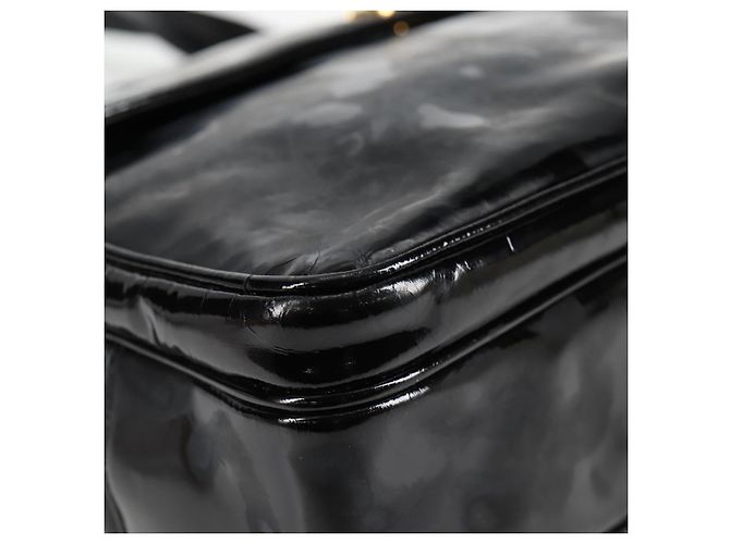 CHANEL Chain Tote Bag Patent leather Black Gold CC - vista 11
