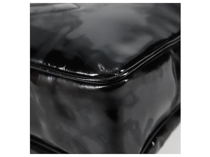 CHANEL Chain Tote Bag Patent leather Black Gold CC - vista 14