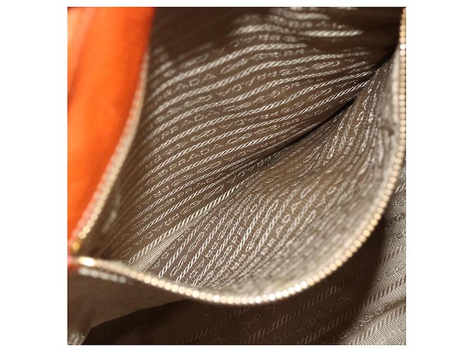 PRADA Hand Bag Logo jacquard 2way Beige Gold - vista 22