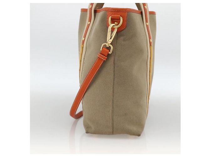 PRADA Hand Bag Logo jacquard 2way Beige Gold - vista 5