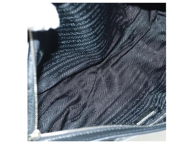 PRADA Handtasche Leder Schwarz Silber - Ansicht 17