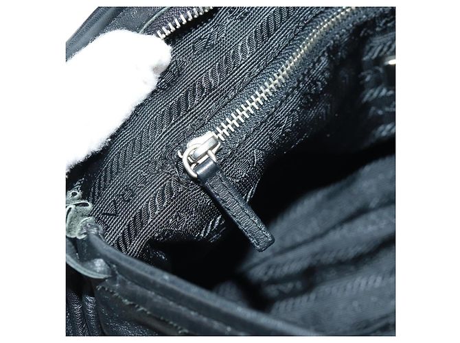 PRADA Handtasche Leder Schwarz Silber - Ansicht 20