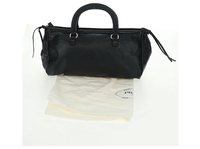 PRADA Handtasche Leder Schwarz Silber - Ansicht 24