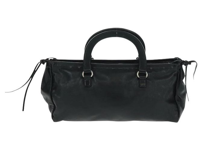 PRADA Handtasche Leder Schwarz Silber - Ansicht 3
