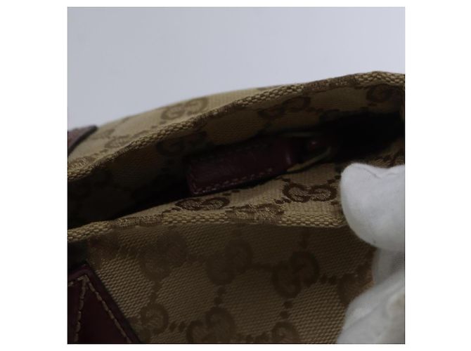 GUCCI GG Canvas Sherry Line Shoulder Bag Beige Red - vista 10