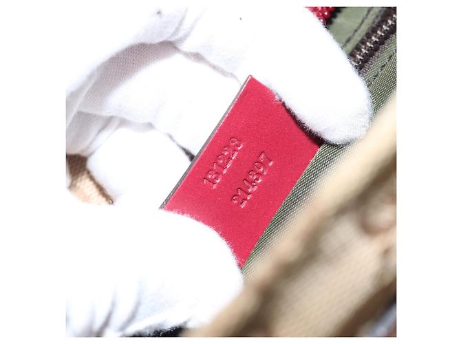 GUCCI GG Canvas Sherry Line Shoulder Bag Beige Red - vista 12