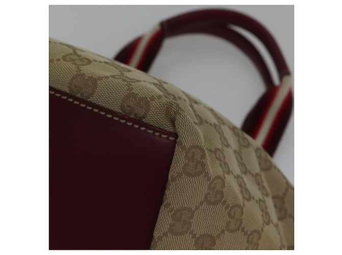 GUCCI GG Canvas Sherry Line Shoulder Bag Beige Red - vista 16