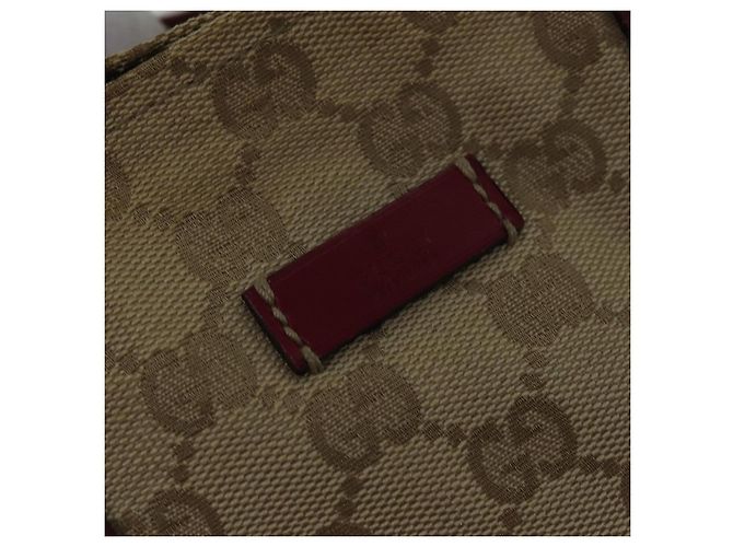 GUCCI GG Canvas Sherry Line Shoulder Bag Beige Red - vista 17