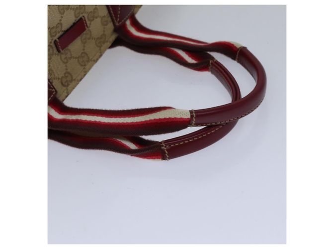GUCCI GG Canvas Sherry Line Shoulder Bag Beige Red - vista 7