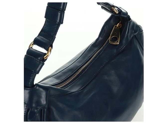 Céline CELINE Hand Bag Leather Navy Gold - vista 6