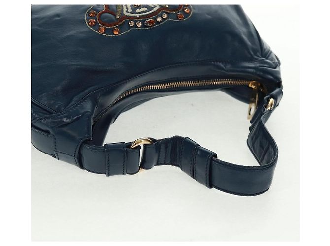 Céline CELINE Hand Bag Leather Navy Gold - vista 7