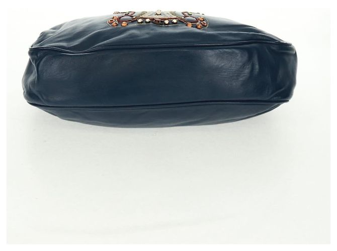 Céline CELINE Hand Bag Leather Navy Gold - vista 9