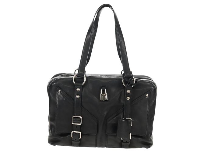 SAINT LAURENT Shoulder Bag Leather Black Silver 227747 - vista 2