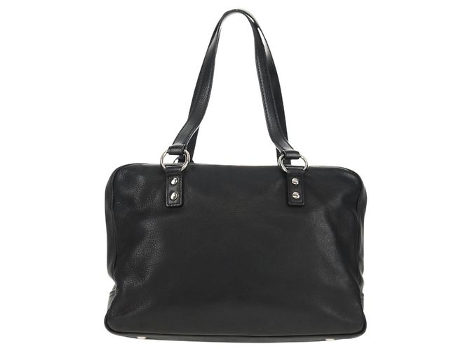 SAINT LAURENT Shoulder Bag Leather Black Silver 227747 - vista 3