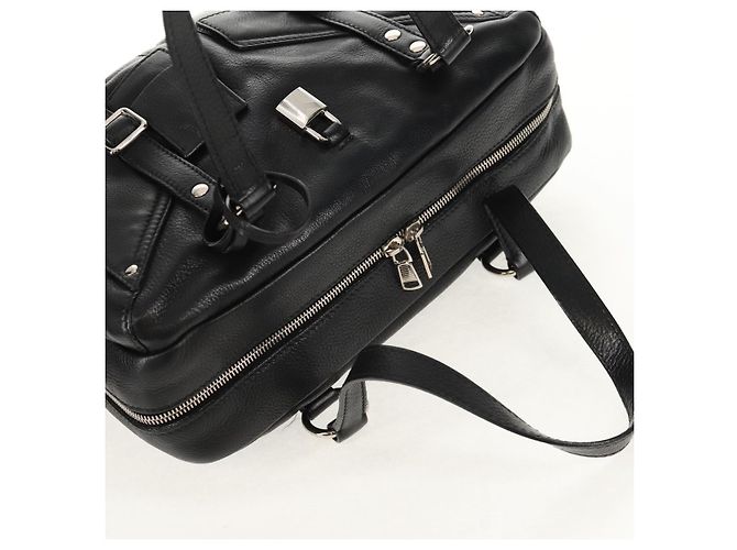 SAINT LAURENT Shoulder Bag Leather Black Silver 227747 - vista 6