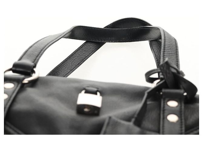 SAINT LAURENT Shoulder Bag Leather Black Silver 227747 - vista 8