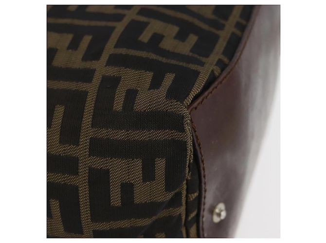 FENDI Zucca Canvas Hand Bag Brown Black - vista 10