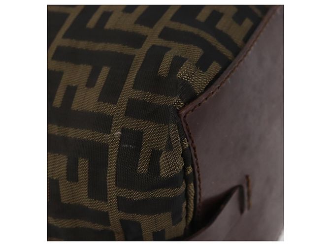 FENDI Zucca Canvas Hand Bag Brown Black - vista 12