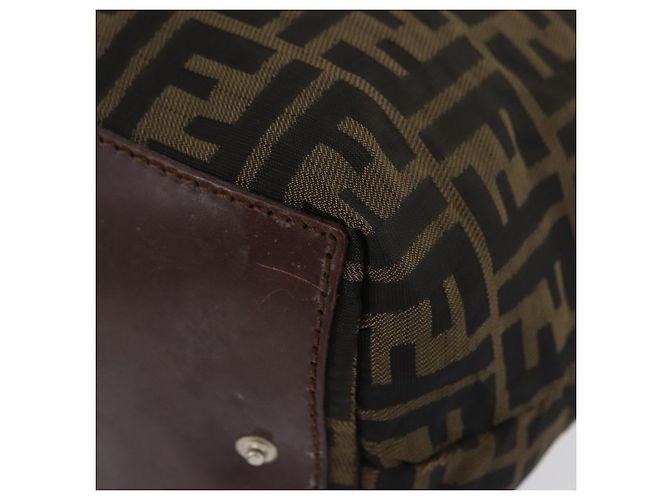 FENDI Zucca Canvas Hand Bag Brown Black - vista 13