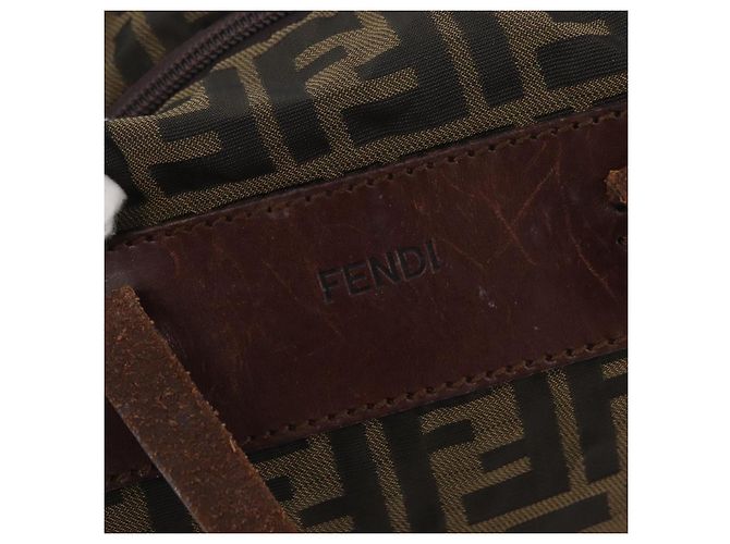 FENDI Zucca Canvas Hand Bag Brown Black - vista 15