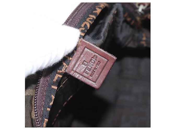 FENDI Zucca Canvas Hand Bag Brown Black - vista 16