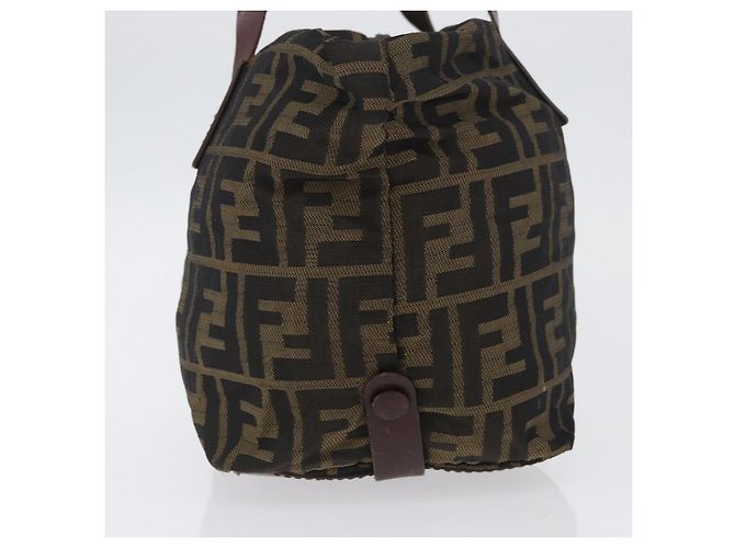 FENDI Zucca Canvas Hand Bag Brown Black - vista 4