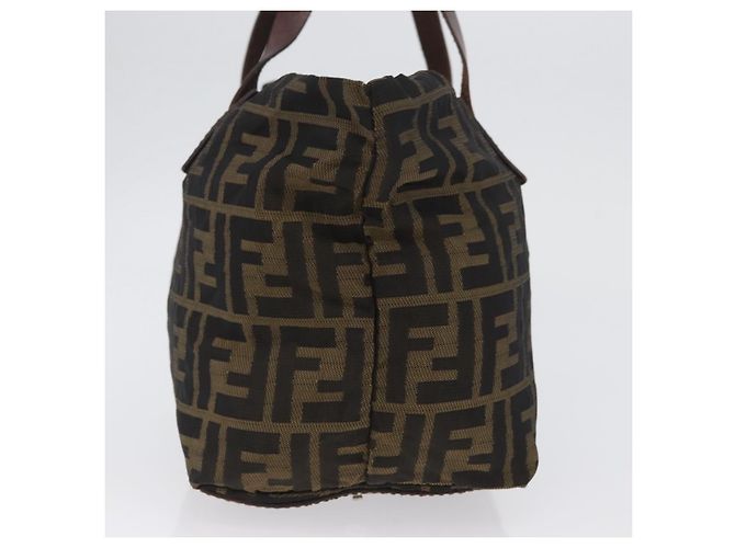 FENDI Zucca Canvas Hand Bag Brown Black - vista 5