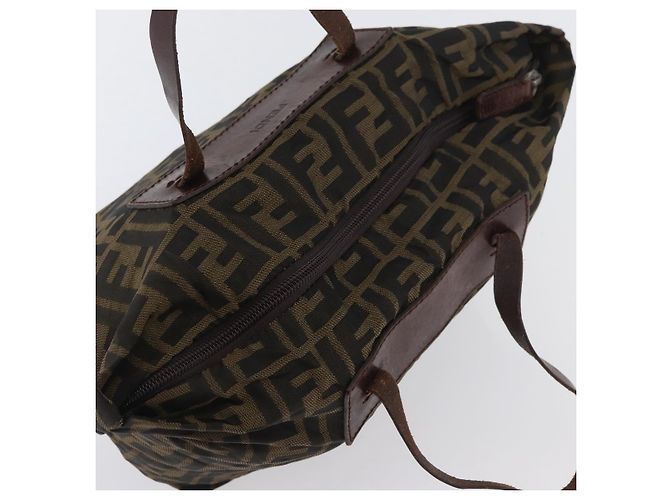 FENDI Zucca Canvas Hand Bag Brown Black - vista 6