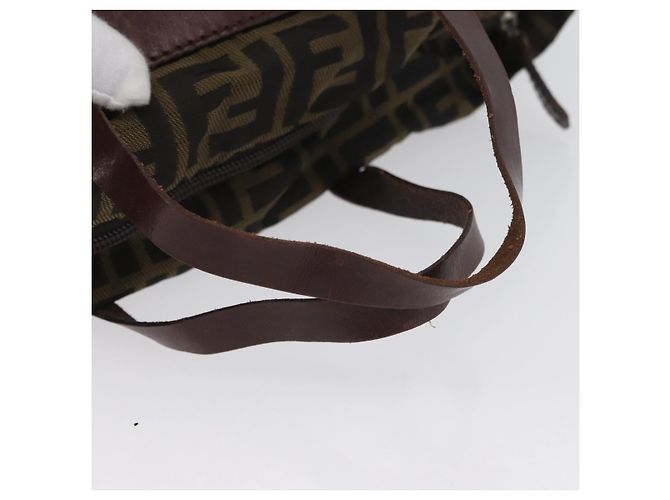 FENDI Zucca Canvas Hand Bag Brown Black - vista 7
