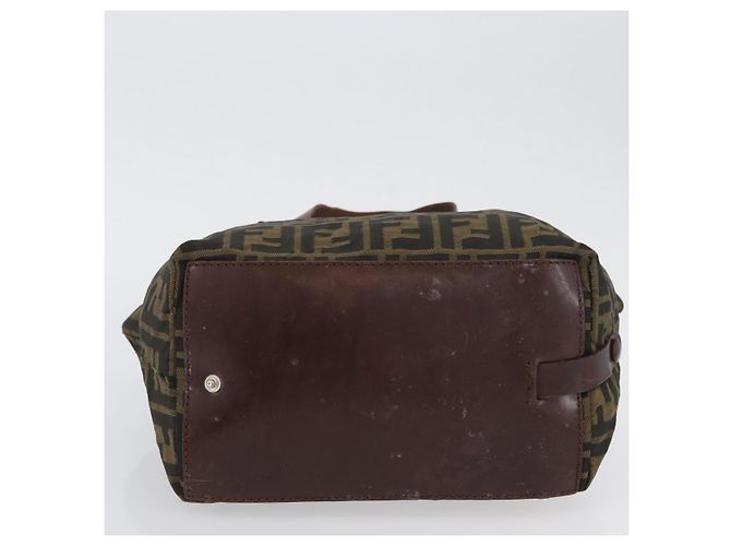 FENDI Zucca Canvas Hand Bag Brown Black - vista 9