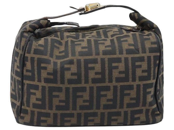 FENDI Zucca Canvas Hand Bag Black Gold - vista 3