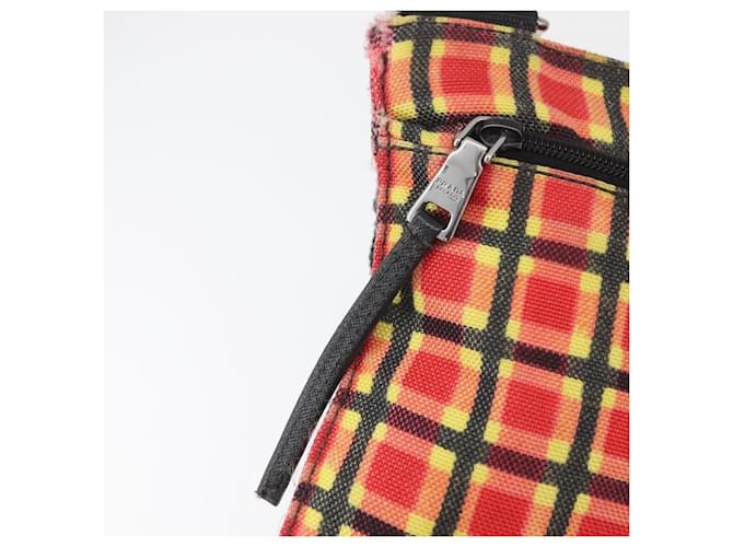 PRADA Shoulder Bag Coated Canvas Red Silver - vista 15