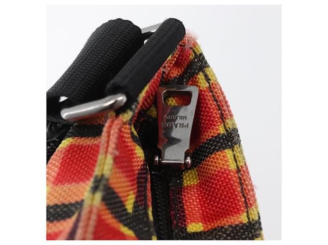 PRADA Shoulder Bag Coated Canvas Red Silver - vista 16