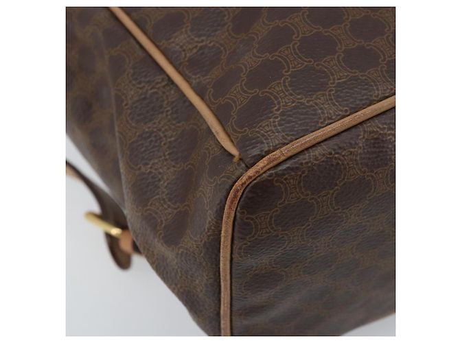 Céline CELINE Macadam Canvas Backpack PVC Leather Brown Gold - vista 13