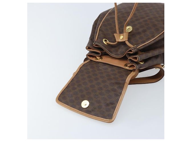 Céline CELINE Macadam Canvas Backpack PVC Leather Brown Gold - vista 18