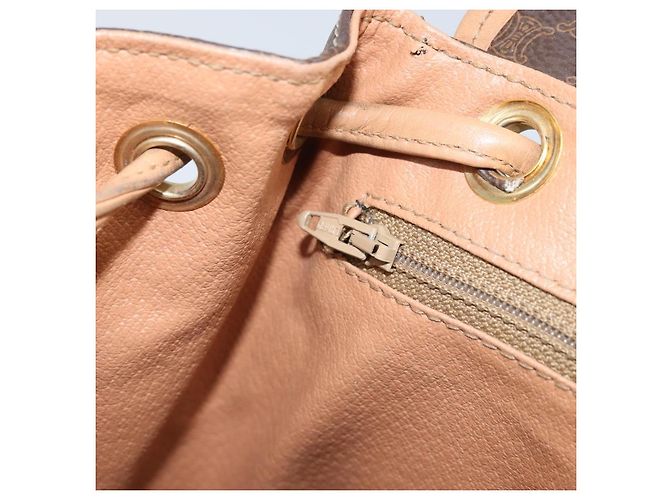 Céline CELINE Macadam Canvas Backpack PVC Leather Brown Gold - vista 24