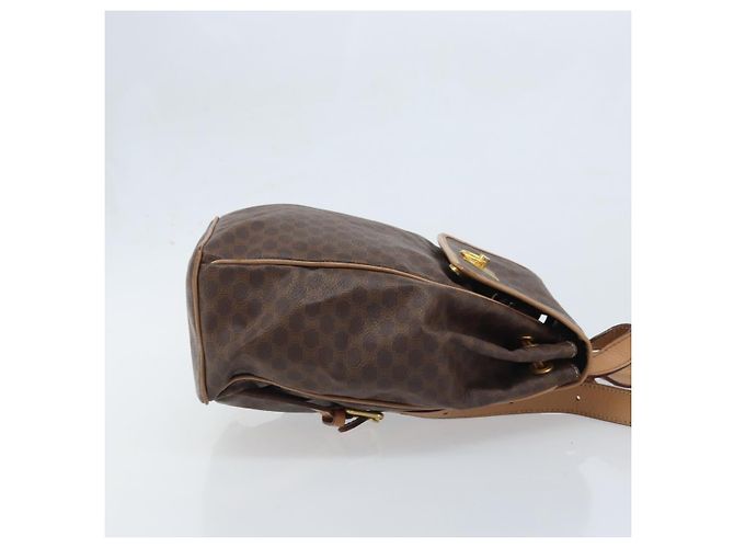 Céline CELINE Macadam Canvas Backpack PVC Leather Brown Gold - vista 4